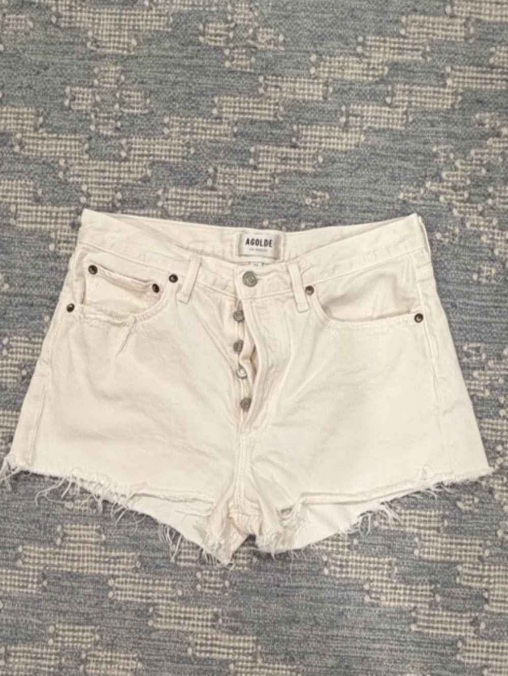 AGOLDE Parker Vintage Cut Off Short White Waist 27